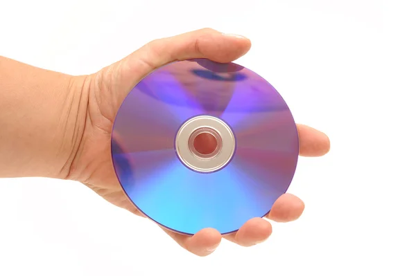 Ανθρώπινο χέρι που κρατά ένα compact disc — Φωτογραφία Αρχείου