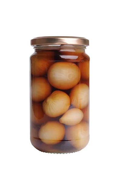 Pickled uien in een pot — Stockfoto