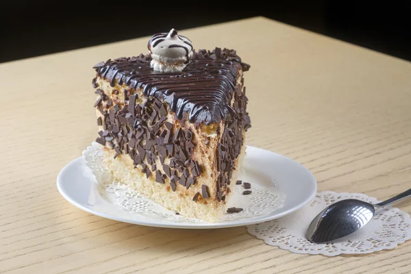 Beautiful tasty chocolate cake close up shoot — Stock Photo, Image