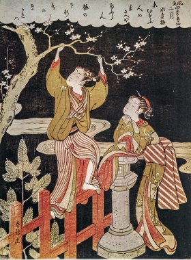 erik ağacı kenarında sular, suzuki harunobu