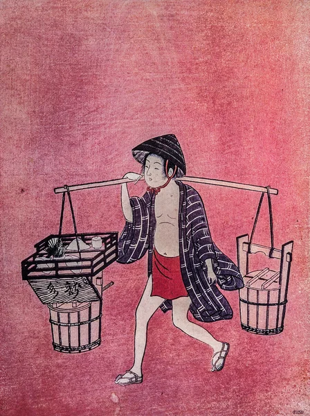 Suzuki harunobu. Vorbereitung für die Teezeremonie. traditionelle japanische Gravur ukiyo-e — Stockfoto