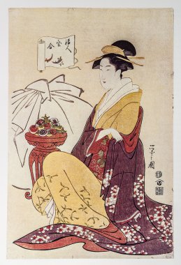 chobunsai eishi. Tanrı'nın iyi bir servet (fukujin takara awase bir parodi),