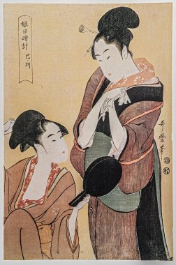 Kabuki aktör ve eskort hoş sohbet bir müşteriyle takılar.