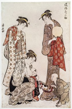 Torii Kiyonaga. New Year Hobbyhorse (Harukoma), from the series Three Fashionable Horses (Fûryû mitsu no koma)