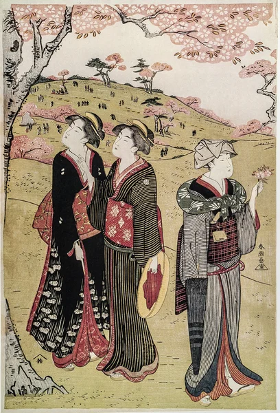 Geleneksel Japon gravür ukiyo-e. — Stok fotoğraf