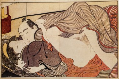 Kitagawa utamaro. erotik Japon gravür shunga.