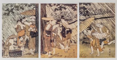 Kitagawa utamaro. duş. geleneksel Japon gravür ukiyo-e.