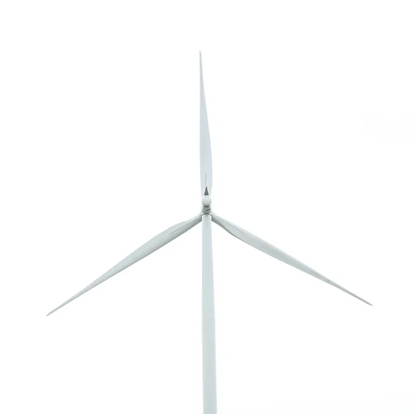 Windturbine geïsoleerd op witte achtergrond. — Stockfoto