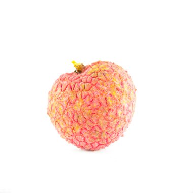 taze lychee üzerinde beyaz izole