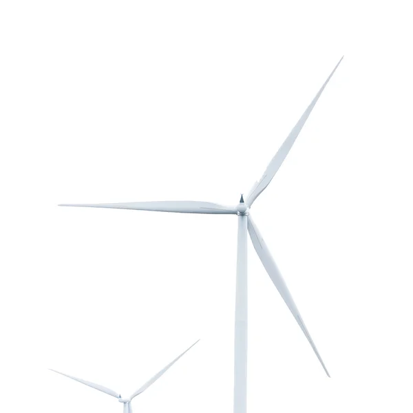 Groene ecologie concept van windturbine geïsoleerd op wit — Stockfoto