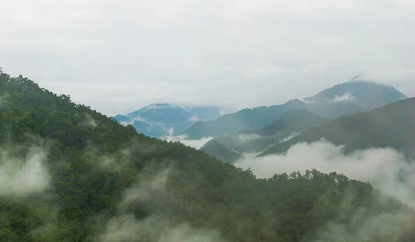 Colline appannate - nebbia montana - nebbia e montagna — Foto Stock