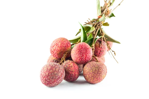 Fresh lychee isolated on white — Stock Photo, Image