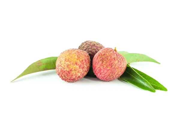 Fresh lychee isolated on white — Stock Photo, Image