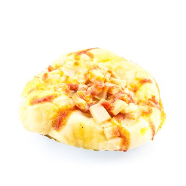 ekmek veya beyaz zemin üzerine - ekmek ruloları izole buns. Sucuk ekmek