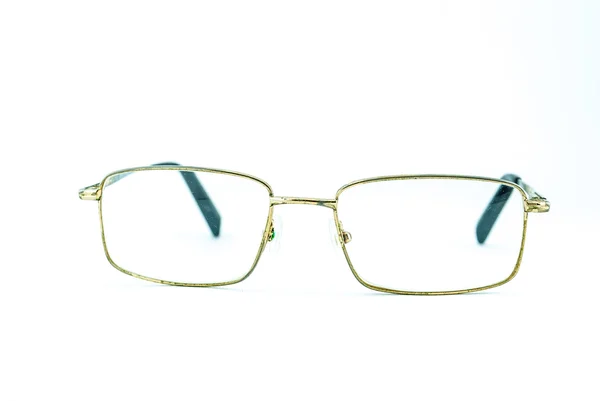 Old Eye Glasses Isolated on White - retro glasses - rusty glasses isolated — Stock Photo, Image