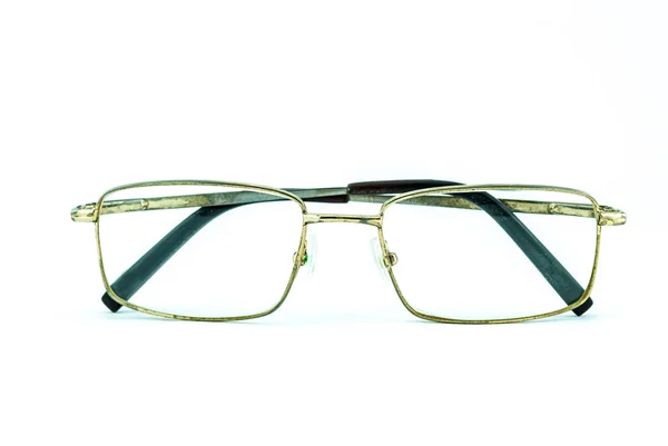Alte Brillen isoliert auf weiß - Retrobrillen isoliert - rostige Brillen isoliert — Stockfoto