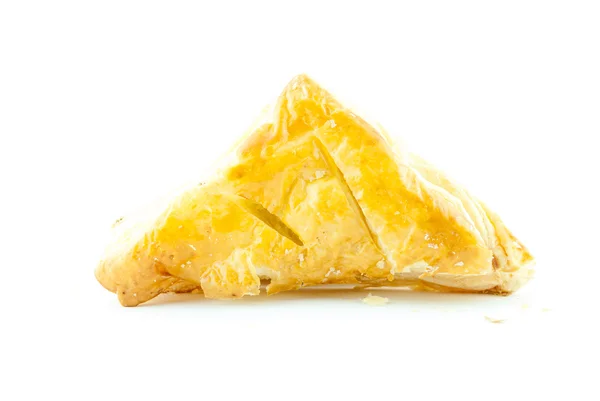 三角形的热三明治或孤立的白色背景上的馅饼 — 图库照片