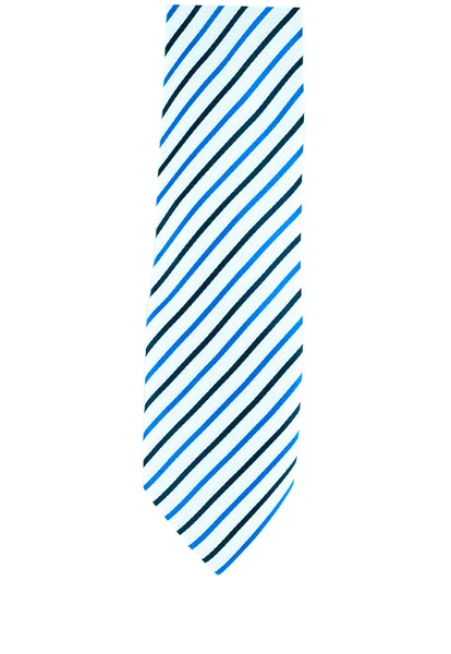 Blauwe en witte lijn vierkante ex aequo - een stropdas op witte achtergrond geïsoleerd — Stockfoto