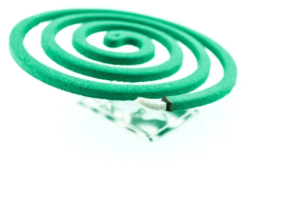 Smoke spiral usable against mosquitoes and other insects - Burning mosquito coil as anti insect — Stock Photo, Image