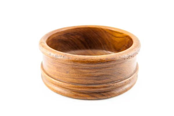 Scatola di legno rotonda vuota con sfondo bianco - Scatola di legno per tutto — Foto Stock