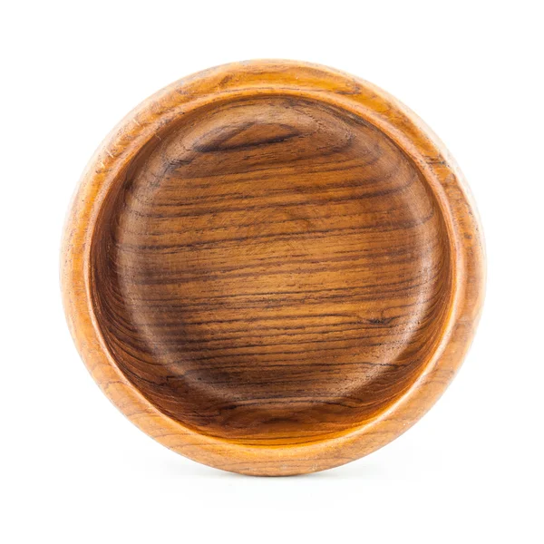 Scatola di legno rotonda vuota con sfondo bianco - Scatola di legno per tutto — Foto Stock