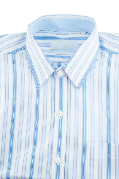 Nieuwe shirt - business shirt met een lijn patroon - formele shirt - shirt geïsoleerd op een witte achtergrond - nieuwe hemd voor mannen — Stockfoto