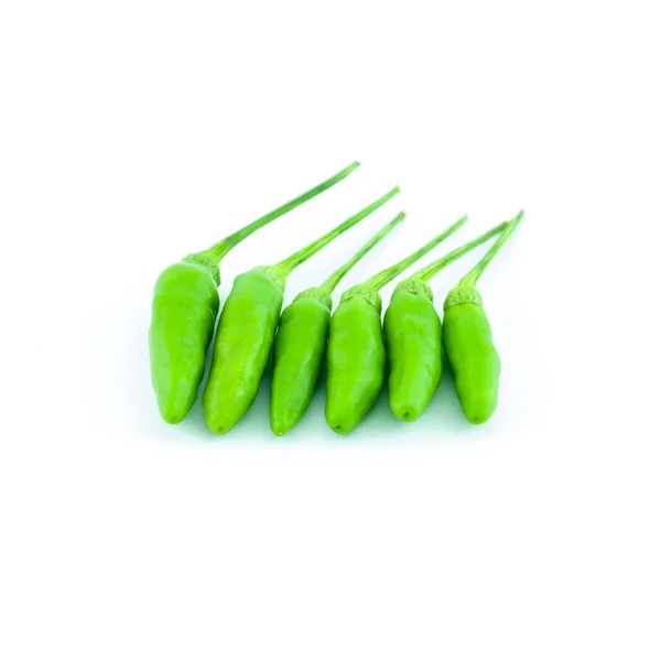 Peperoncino verde isolato su fondo bianco — Foto Stock