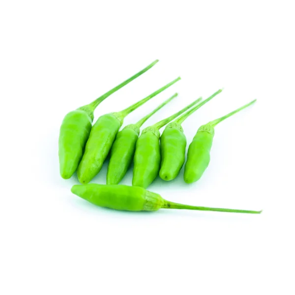 Peperoncino verde isolato su fondo bianco — Foto Stock