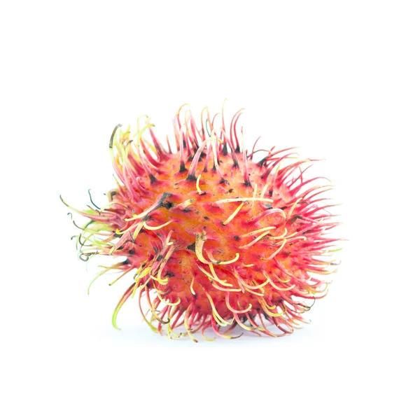 Rambutan tatlı kırmızı kabuk - taze rambutan tatlı lezzetli meyve - rambutan meyve beyaz zemin üzerine izole bir meyvedir