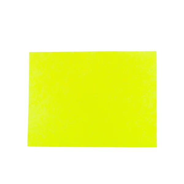 Papel de nota amarelo isolado no fundo branco — Fotografia de Stock