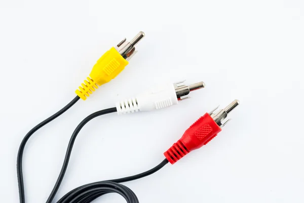 TV connectors on a white background - AV cable — Stock Photo, Image