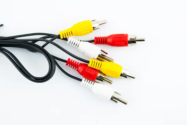 TV connectors on a white background - AV cable — Stock Photo, Image