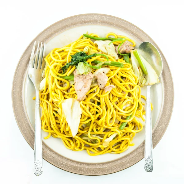 Stekta nudlar japanska yakisoba — Stockfoto