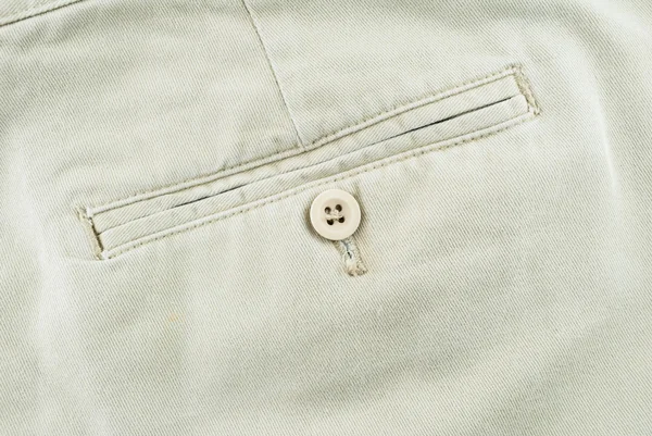 Close up of trousers - Pocket on pants with botton, detail — Stock Photo, Image