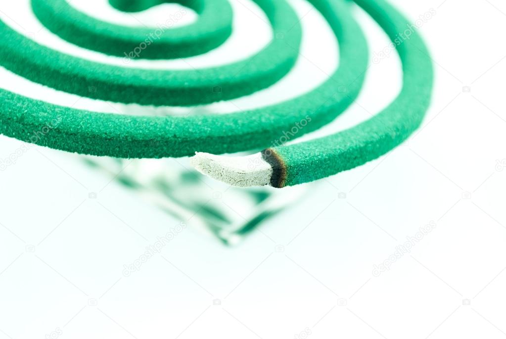 Smoke spiral usable against mosquitoes and other insects - Burning mosquito coil as anti insect