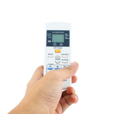 el Klima, uzaktan kumanda üzerinde beyaz düzenliyor