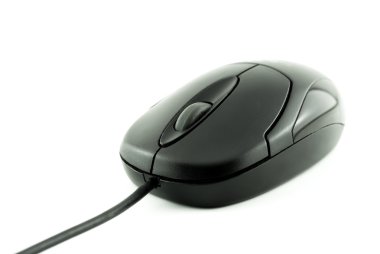 izole beyaz zemin üzerine siyah laser bilgisayar fare