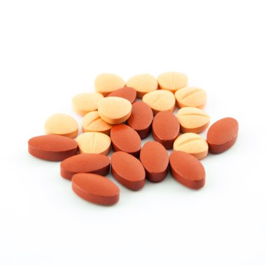 hap, Tablet beyaz zemin üzerine izole çeşitleri
