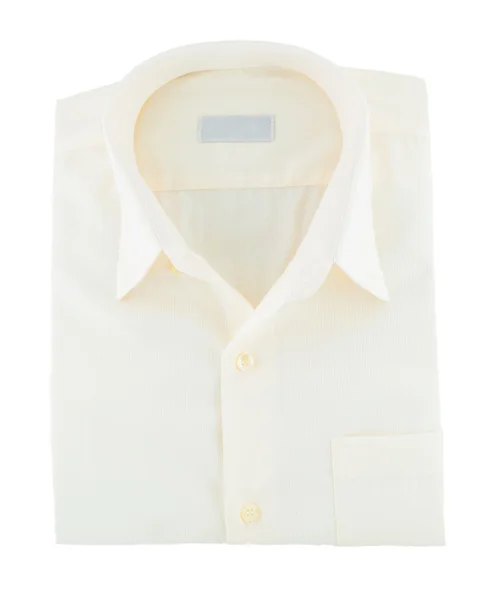 Camicia piegata gialla isolata su sfondo bianco — Foto Stock