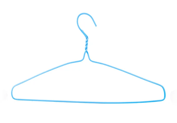 Blue clothes hanger rack isolated on white background — Stock Photo, Image