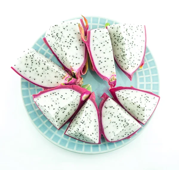 Dragon fruit gros plan sur fond blanc — Photo