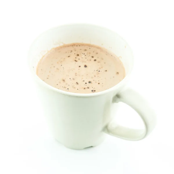 Tasse heiße Schokolade auf weißem Hintergrund — Stockfoto