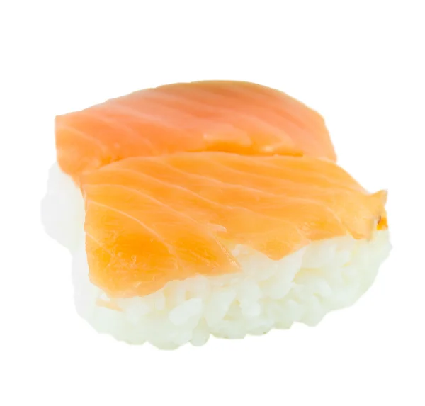 Giapponese cucina tradizionale sushi di salmone isolato su bianco — Foto Stock