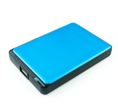 taşınabilir harici sabit disk disk üzerinde beyaz izole