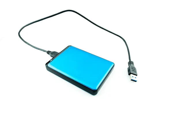 Pevný disk s drátem izolovaných na bílém pozadí — Stock fotografie
