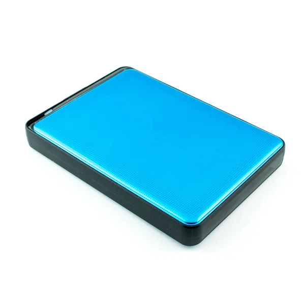 Portable External Hard Drive Disk isolated on white — Stock Photo, Image