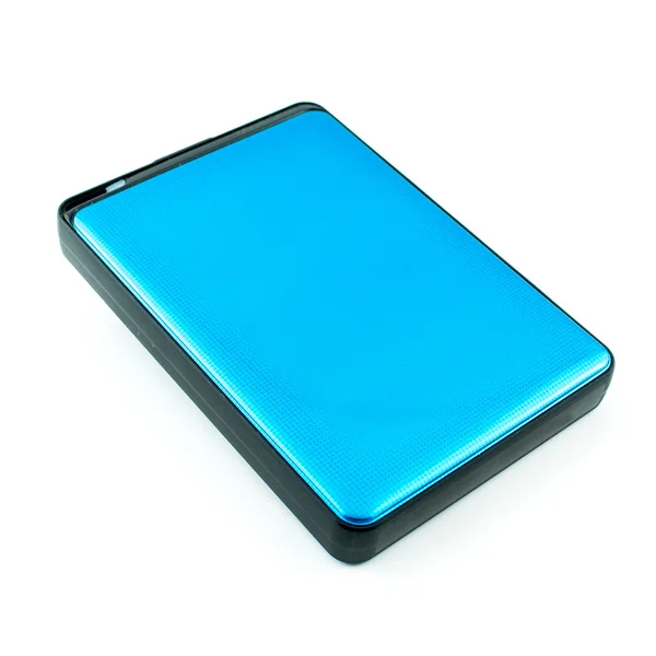 Portable External Hard Drive Disk isolated on white — Stock Photo, Image