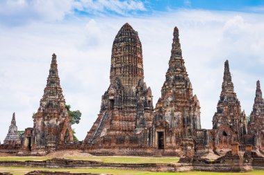 Antik chaiwattanaram ayuttaya, Tayland tapınak kalıntıları