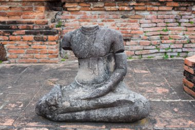 ayuttaya, Tayland, eski kırık Buda kalıntıları