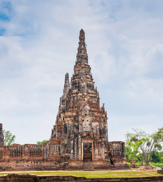 Ruiny świątyni starożytnych chaiwattanaram w ayuttaya, Tajlandia — Zdjęcie stockowe